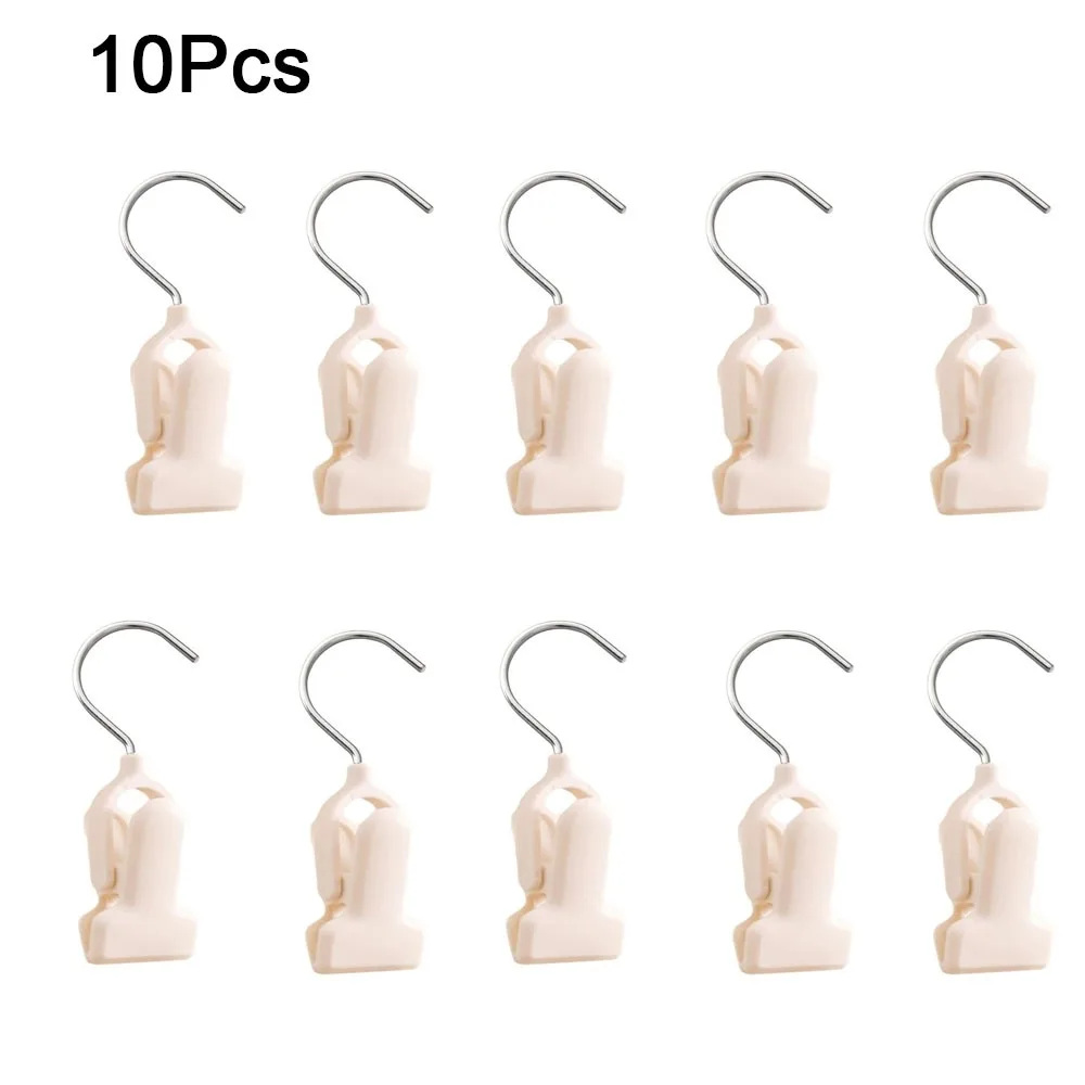 

10Pcs Plastic Pant Hangers Stackable Space Saving Clothes Hangers Windproof Rotatable Pants Socks Storage Clip Travel
