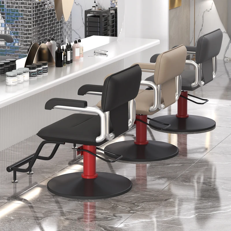 Luxury Aesthetic Barber Chairs Cosmetic Handrail Simplicity Barber Chairs Speciality Silla Barberia Commercial Furniture RR50BC