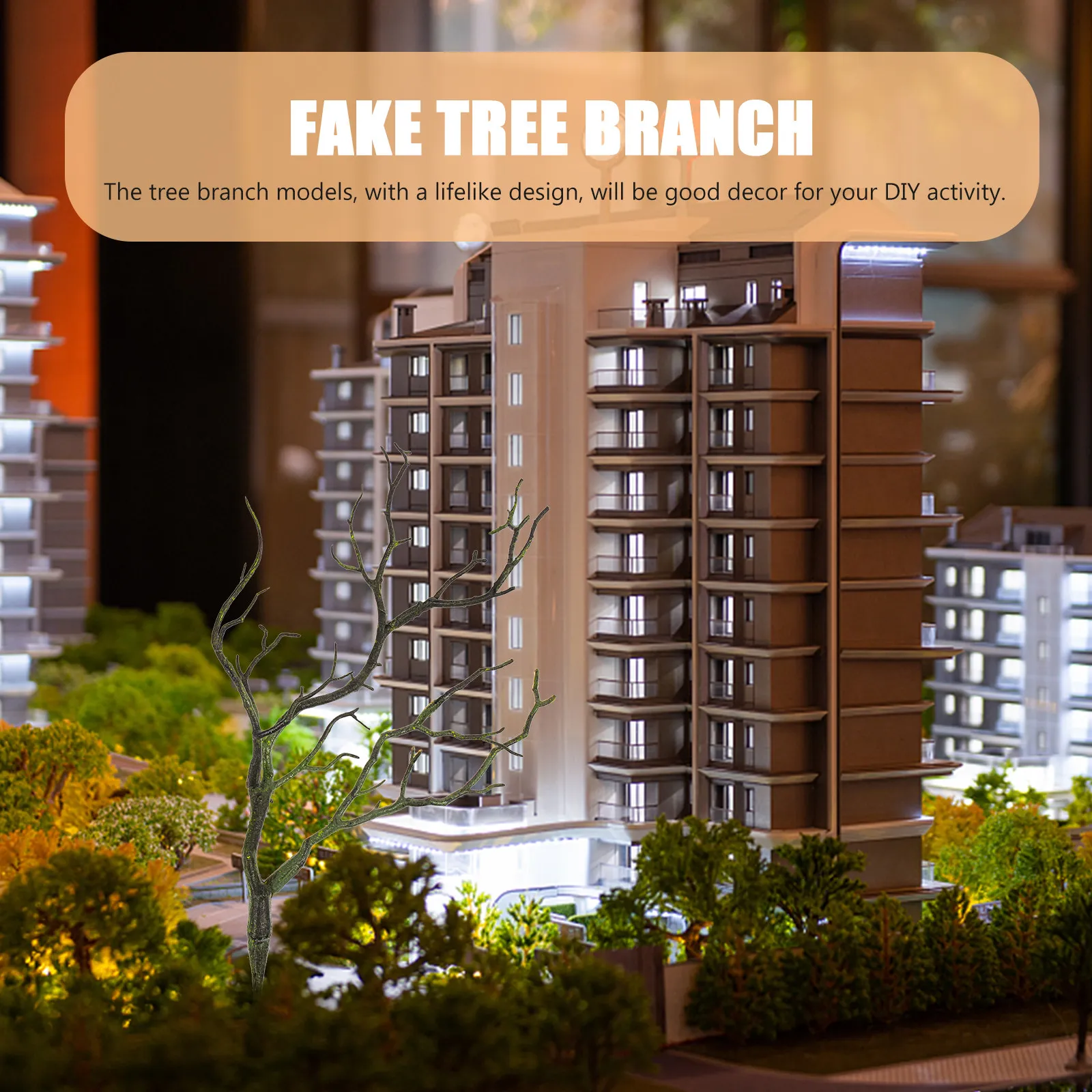 

Миниатюрные ветки деревьев для песочницы, поделок своими руками, премиум-класса, из пластика, имитация веток, натуральный вид, декор для интерьера