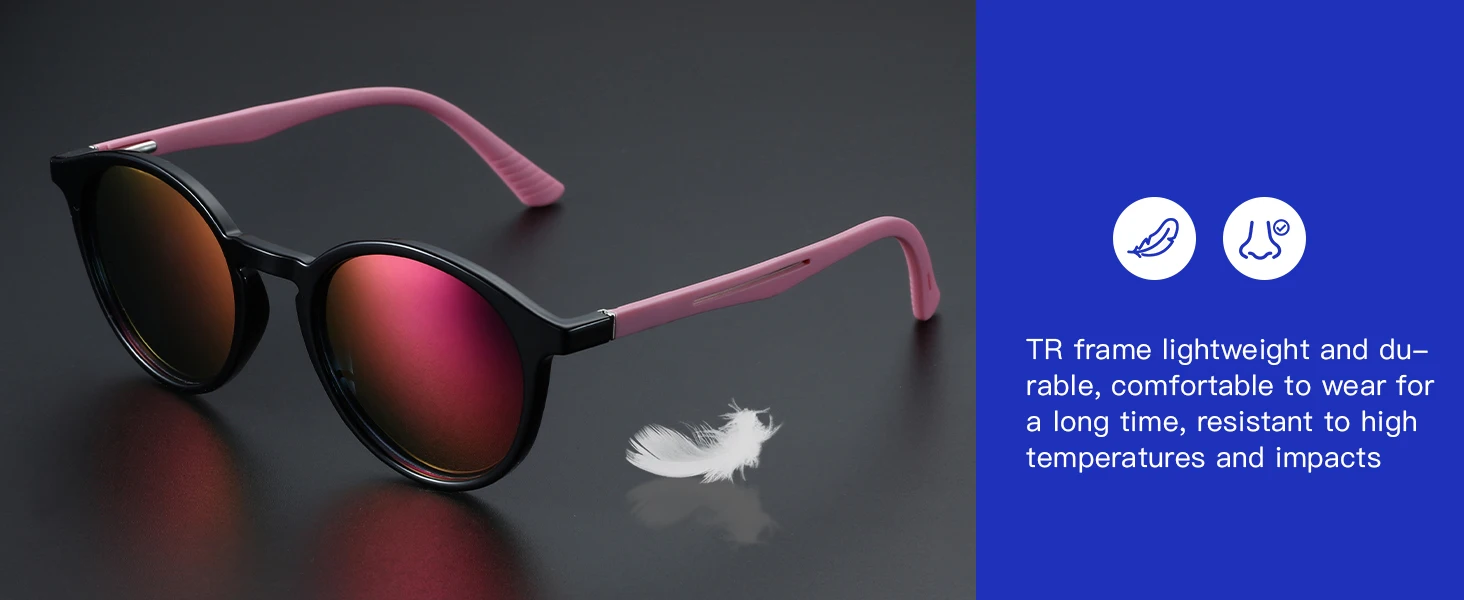 ZENOTTIC Retro polarisierte Sonnenbrille für Herren und Damen, Vintage-Stil, runder Rahmen, Gummibeine, Sonnenbrille, UV400-Schutzbrille – Detail 7
