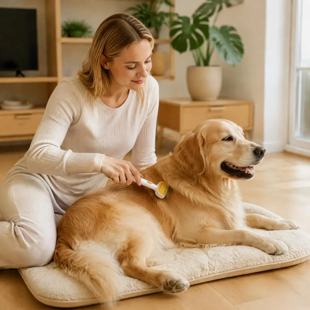 Self Slicker Brush Pet Detangling Comb for Dogs Cats Self-cleaning Deshedding Brush Grooming Tool for Removing Fur for Dogs