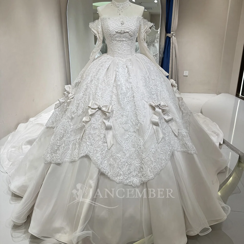 

Customized Off Shoulder Wedding Dresses Luxury 2025 for Women Chic Court Train Bridal Gown Princess Plus Size Vestido De Novia