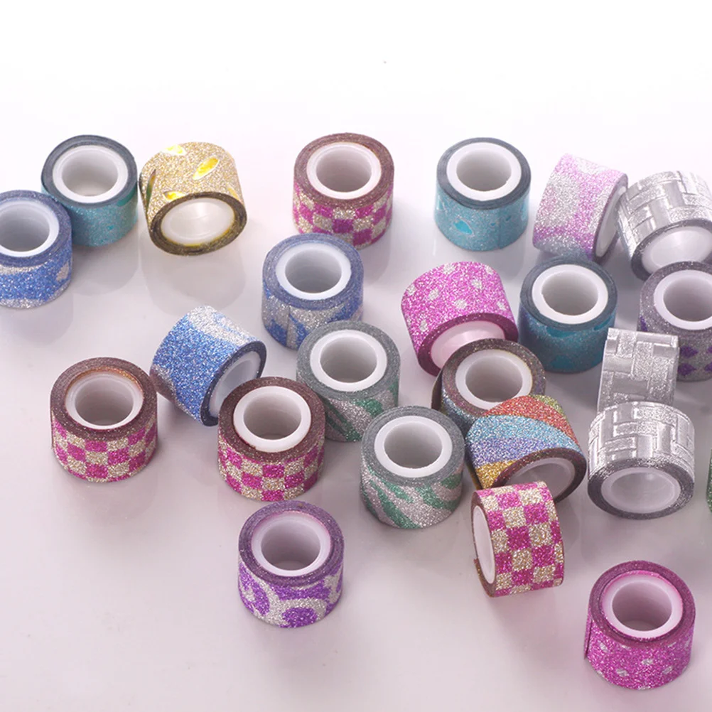 

90pcs Mini Tape Set Glitter Powder Design Sticky Tapes For Diy Scrapbook Planner Craft Gift Wrapping Masking Tape Decorative