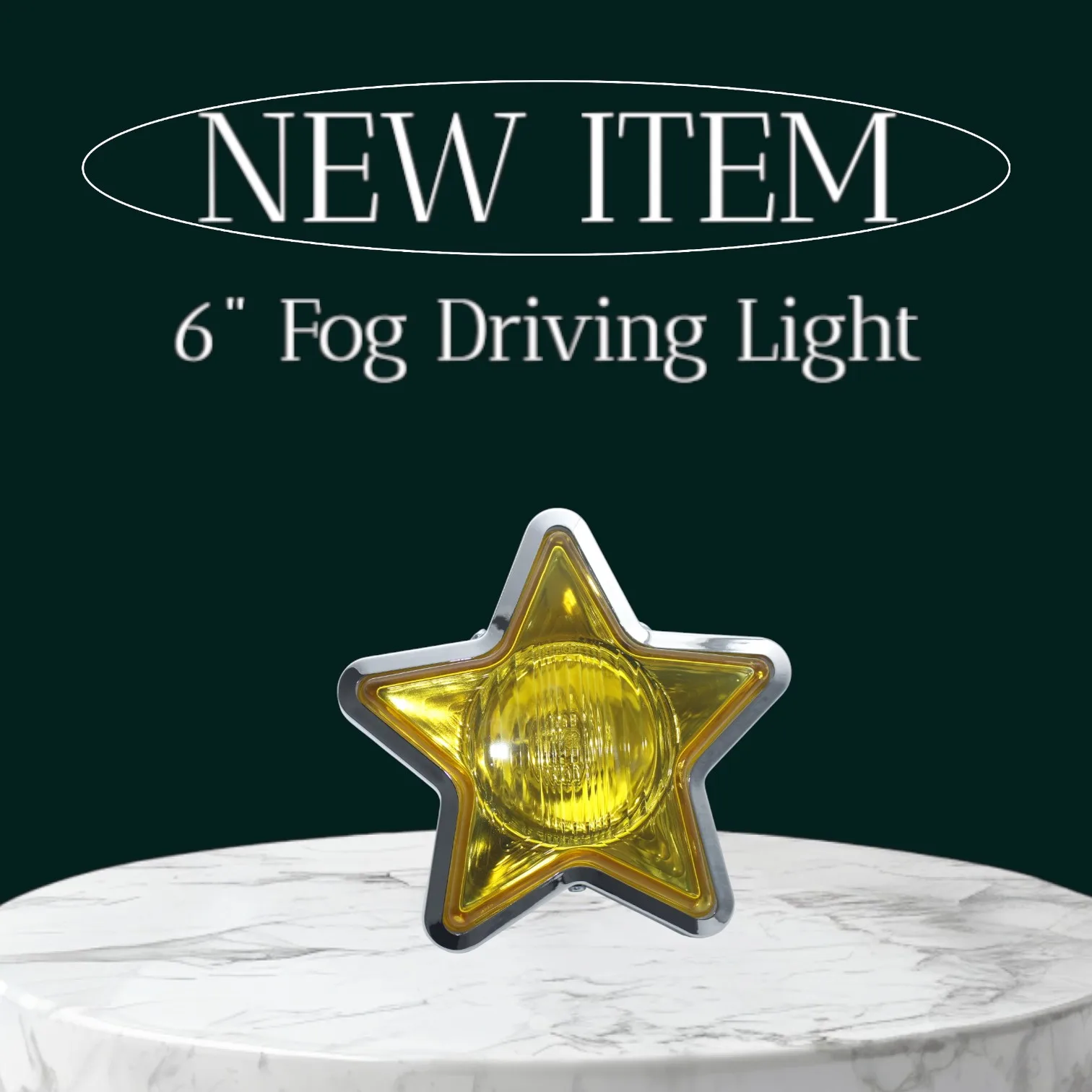 6.5 Inch Star Shape Fog Driving Light for Trucks Pickup Yellow/Clear Glass