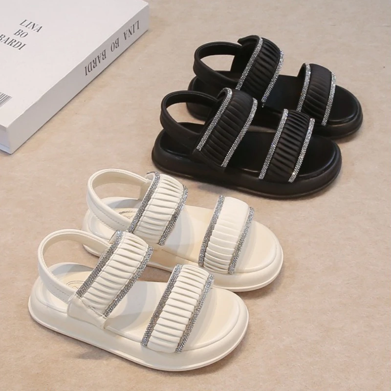 

Summer Sandals New Fashion Simple Girl Shoe Versatile Anti Slip Lightweight Kid Sandals Comfort Casual Soft Outdoor Beach Shoes