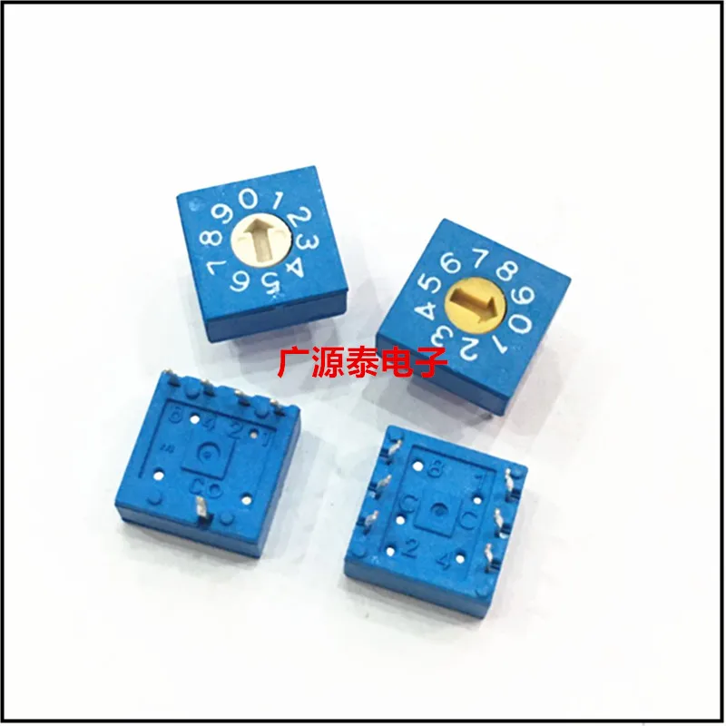 10PCS High-quality 8421 coding switch 0-3/0-7/0-9/0-F 10-bit 16-bit BCD rotary coding switch DIP positive code 1: 4 feet 3: 3