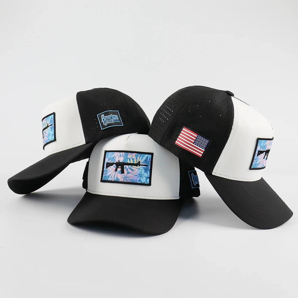 

Wholesale Custom 5 Panel Printing Patch Logo Baseball Cap,Waterproof laser cut hat Perforated Hat,Polyester 5 Panel Baseball Hat