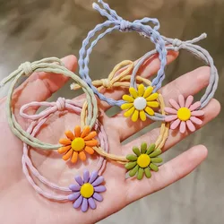 Coleteros elásticos con margaritas para niñas – Color caramelo