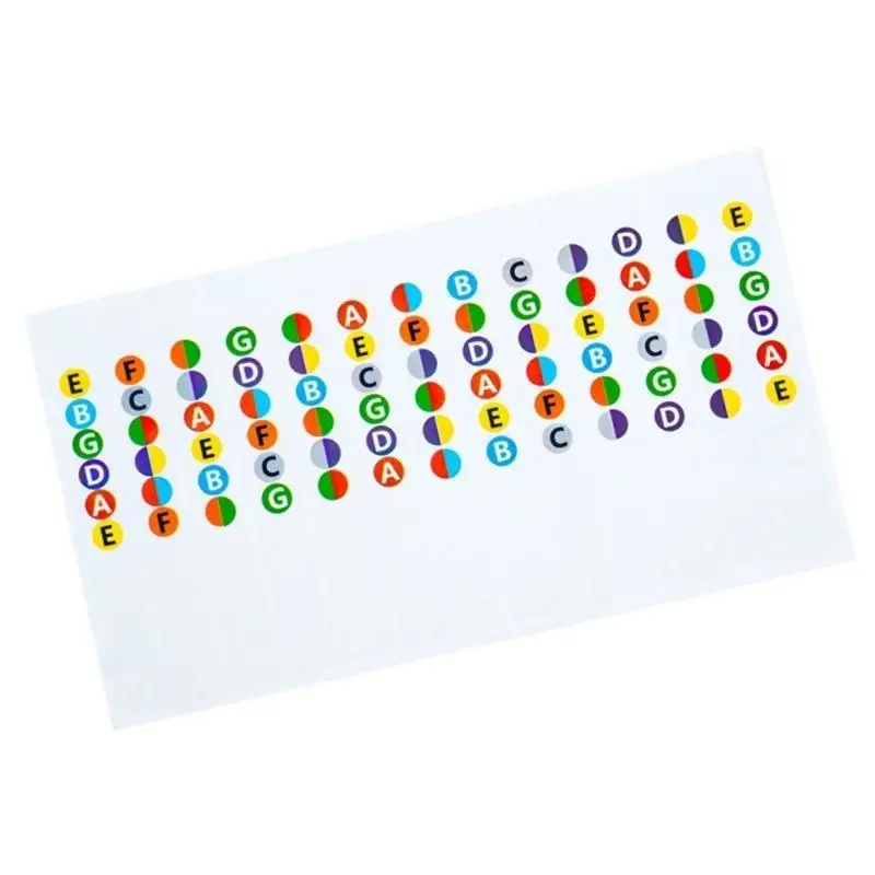 652F Guitar Color Coded Note Decals Beginner Learner Practice Fit 6 Strings Guitar