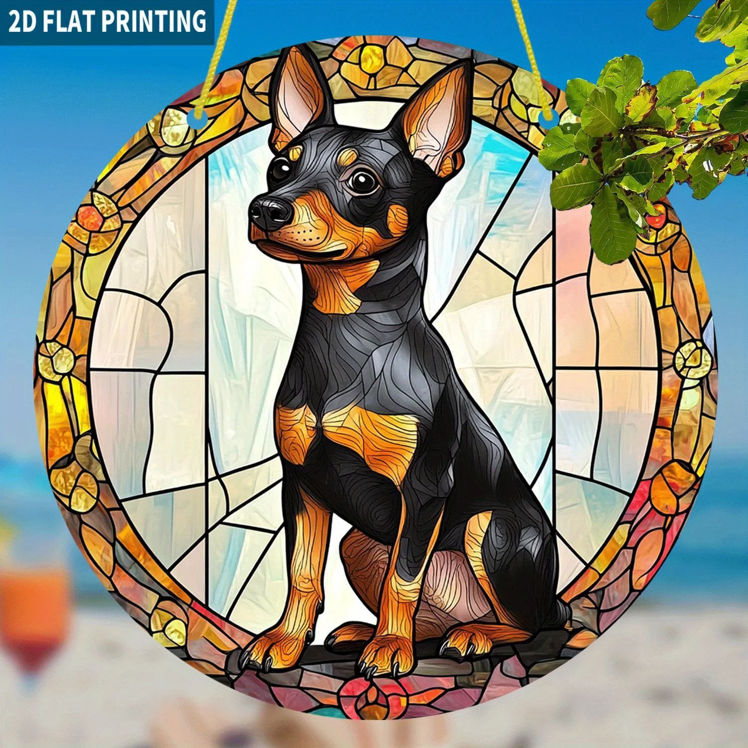 2D Flat, 2D Flat 1pc Miniature Pinscher Sun Catcher, 19.99x1