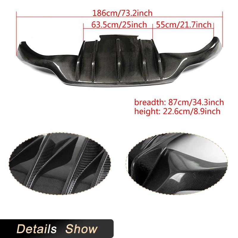 Car Rear Diffuser Lip Carbon Fiber For Maserati GranTurismo Convertible Coupe 2-Door 2006-2014 Racing Rear Diffuser Spoiler FRP