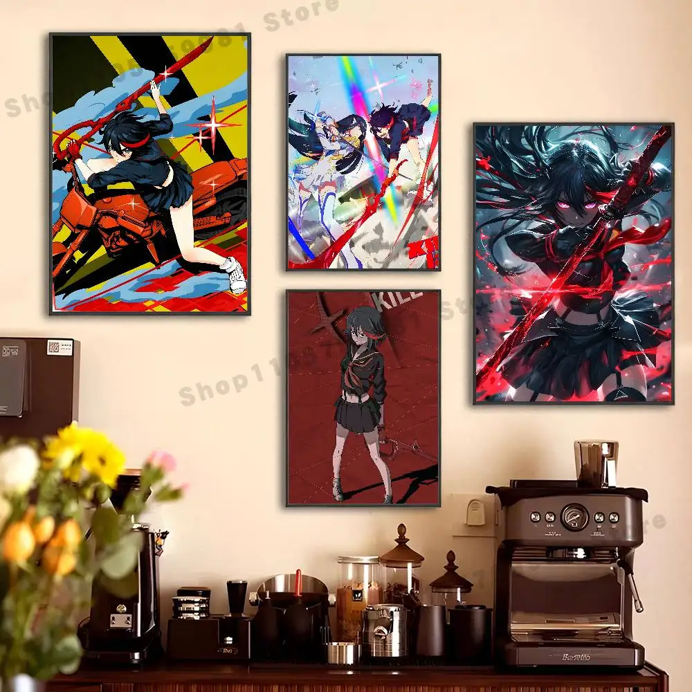 Anime R-Ryuko Matoi Kill Poster Sticker Classic Art Painting for Home Bedroom Cafe Office Wall Decor