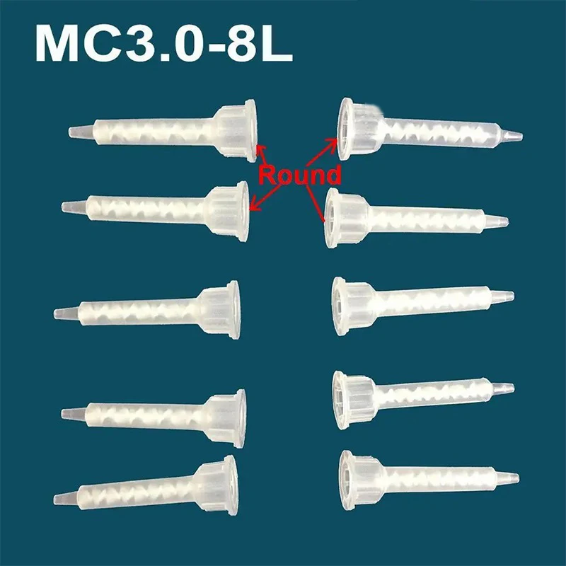 

Resin Static Mixer Round MC3.0-8 Mixing Nozzles for Duo Pack Epoxies (White core)