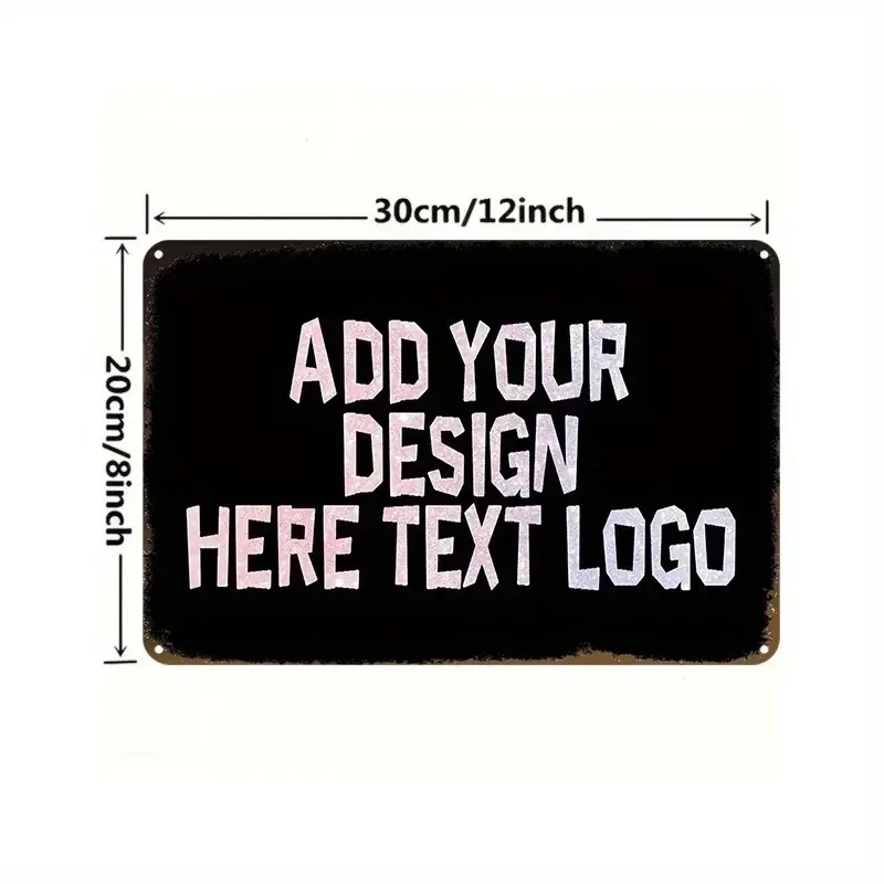 CIFbuy 1 Stück 8x12" Personalisiertes Metall-Wandkunst-Schild, anpassbare Dekoration, einfache Montage, für Innen- und Außenbereich, Zuhause, Bar, Café, Geschenk
