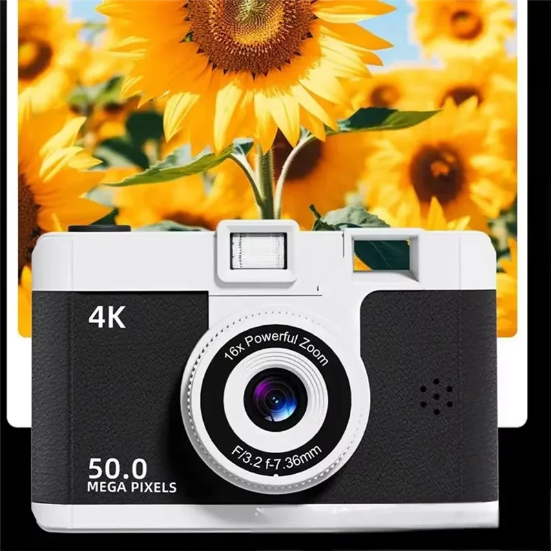 4K Digital Camera Retro Dual Lens Multifunction CCD Instant Thermal Camer For Travel Students Compact Photography