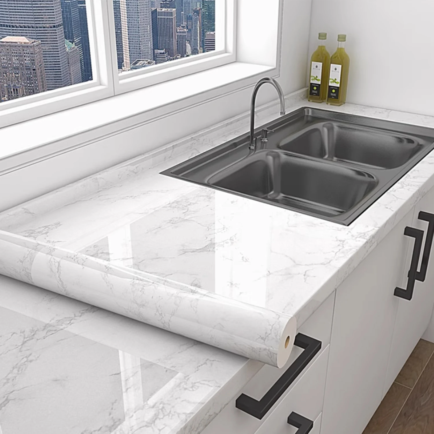 

Самоклеящиеся обои с мраморным узором для украшения дома, столовой, кухни, гостиной, фон на стену, маслостойкая наклейка