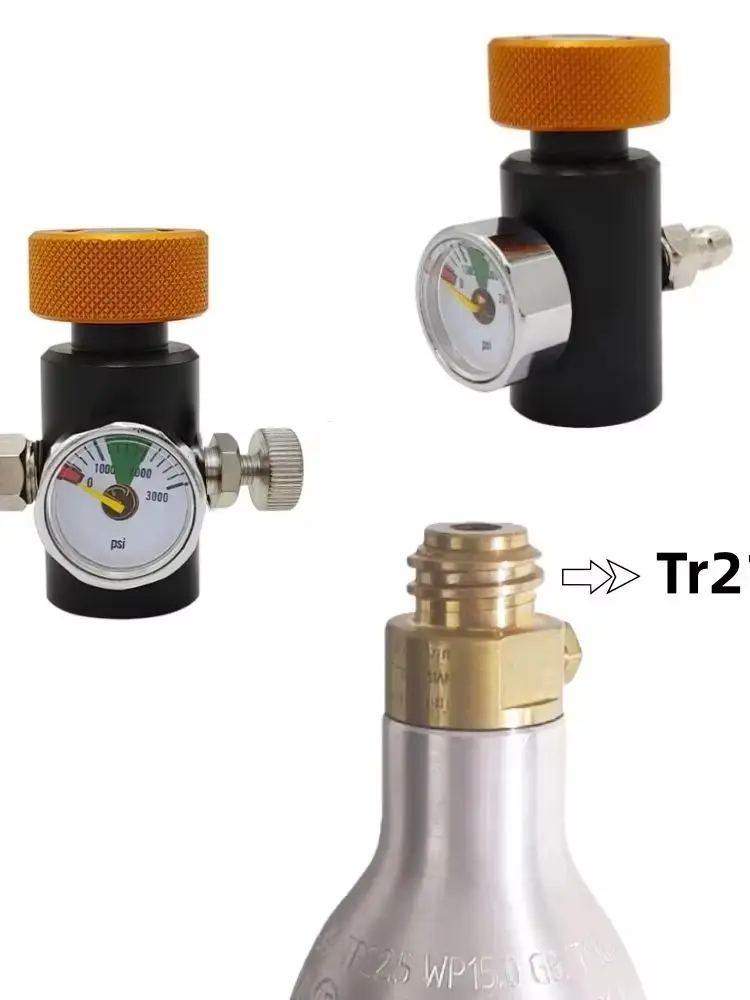 Zylindertank-Flaschen-Ladeadapter, Füllstation, Ein/Aus-Adapter für Sodastream, schnelles Nachfüllen, 3000 psi Manometer, 8 mm QD