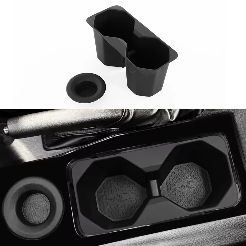 Für Mitsubishi Triton L200 2024 2025 TPE Abnehmbare Mittelkonsole Getränkehalter Anti-Rutsch Wasserdicht Getränkehalter Autozubehör
