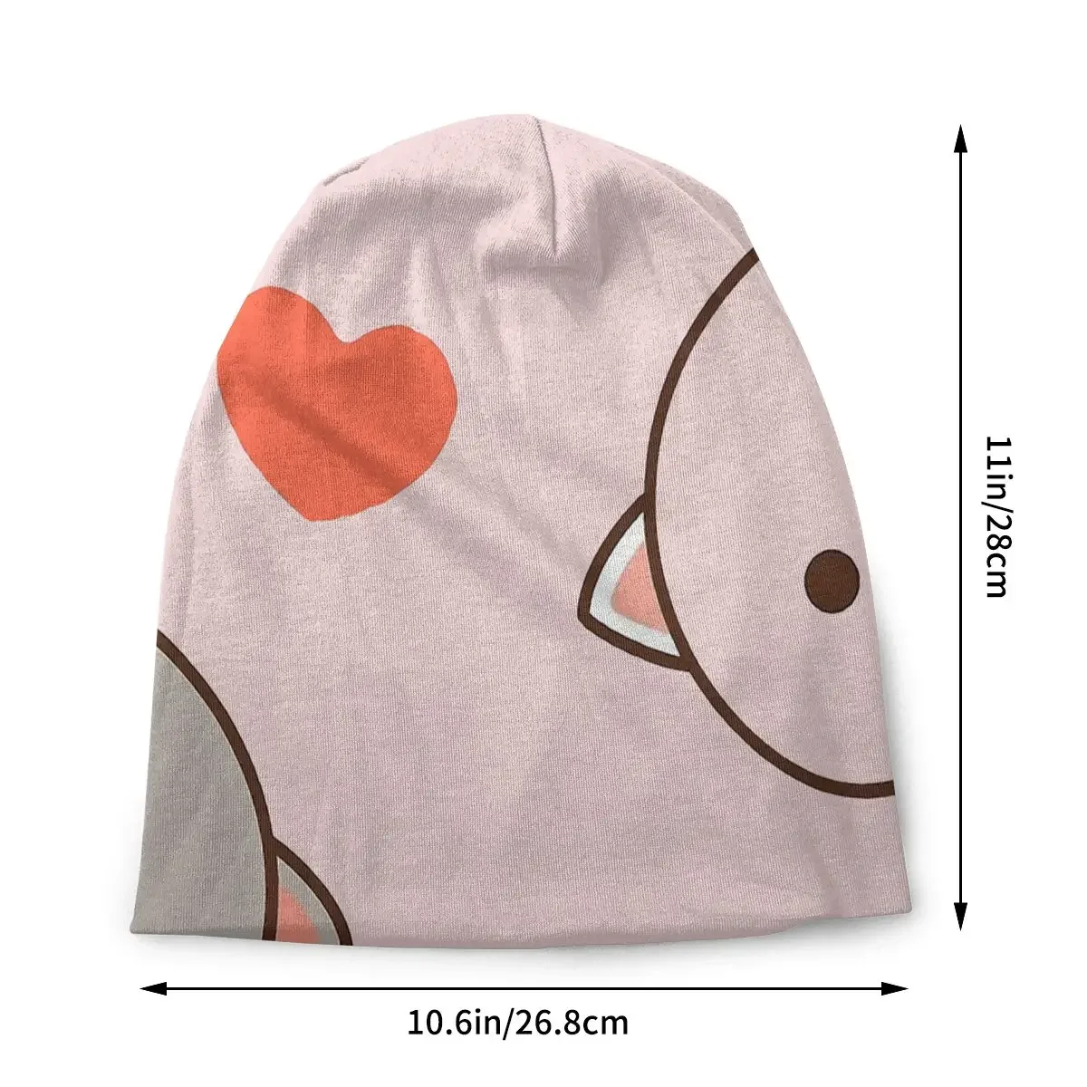 Cute Mochi Peach Cat Unisex Bonnet Winter Warm Hiking Hats Double Layer Thin Hat Breathable Caps