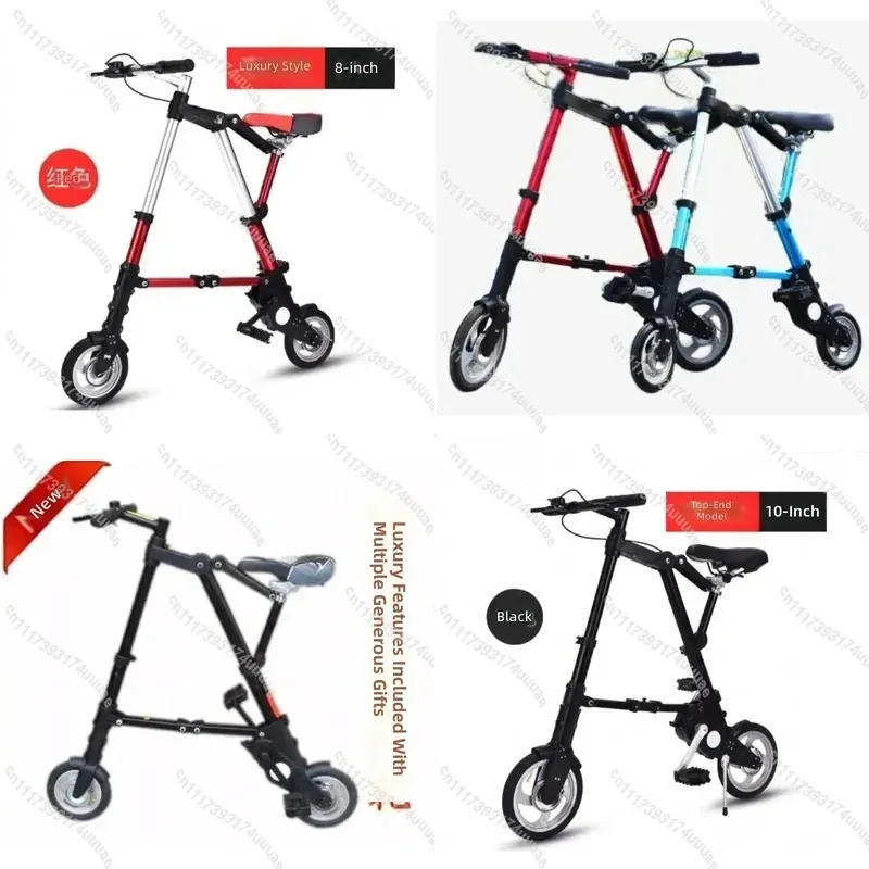 8 Inch Folding Bike for Adults Ultralight Portable Mini Bicycle Non Slip Foldable Mountain Road Bike Multi Function Compact