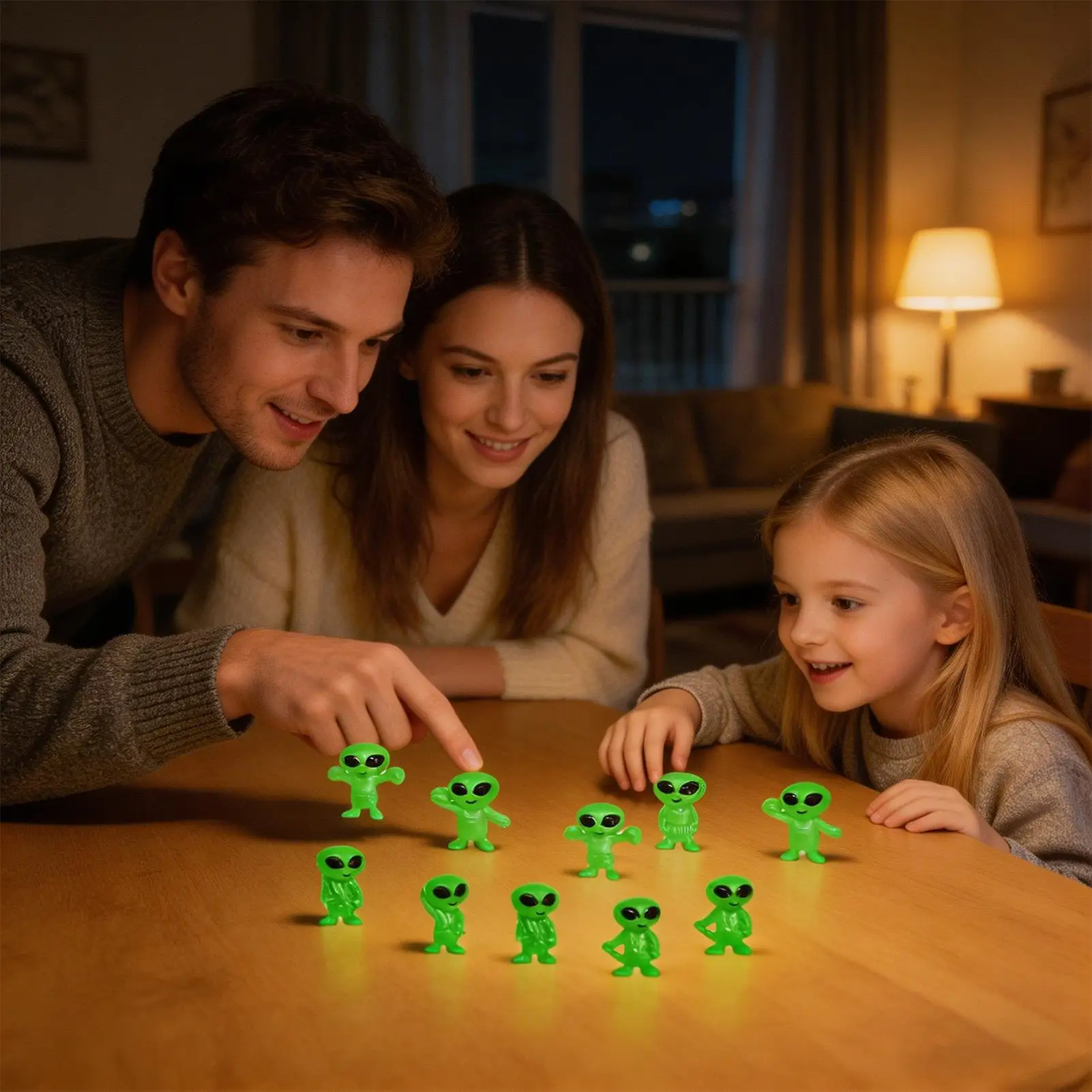 Mini Alien Figures 10 Pieces Flexible Realistic Collectible Small Aliens Glow In The Dark Figures For Shelf Mantel Living Room