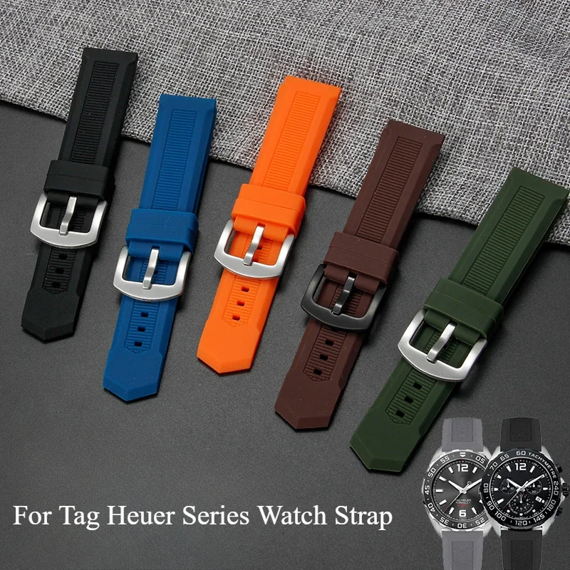 

For Tag Heuer Series A Variety of Color Delicate Watch Strap Sport Soft Sweatproof Breathable Silicone Watchbands 22mm