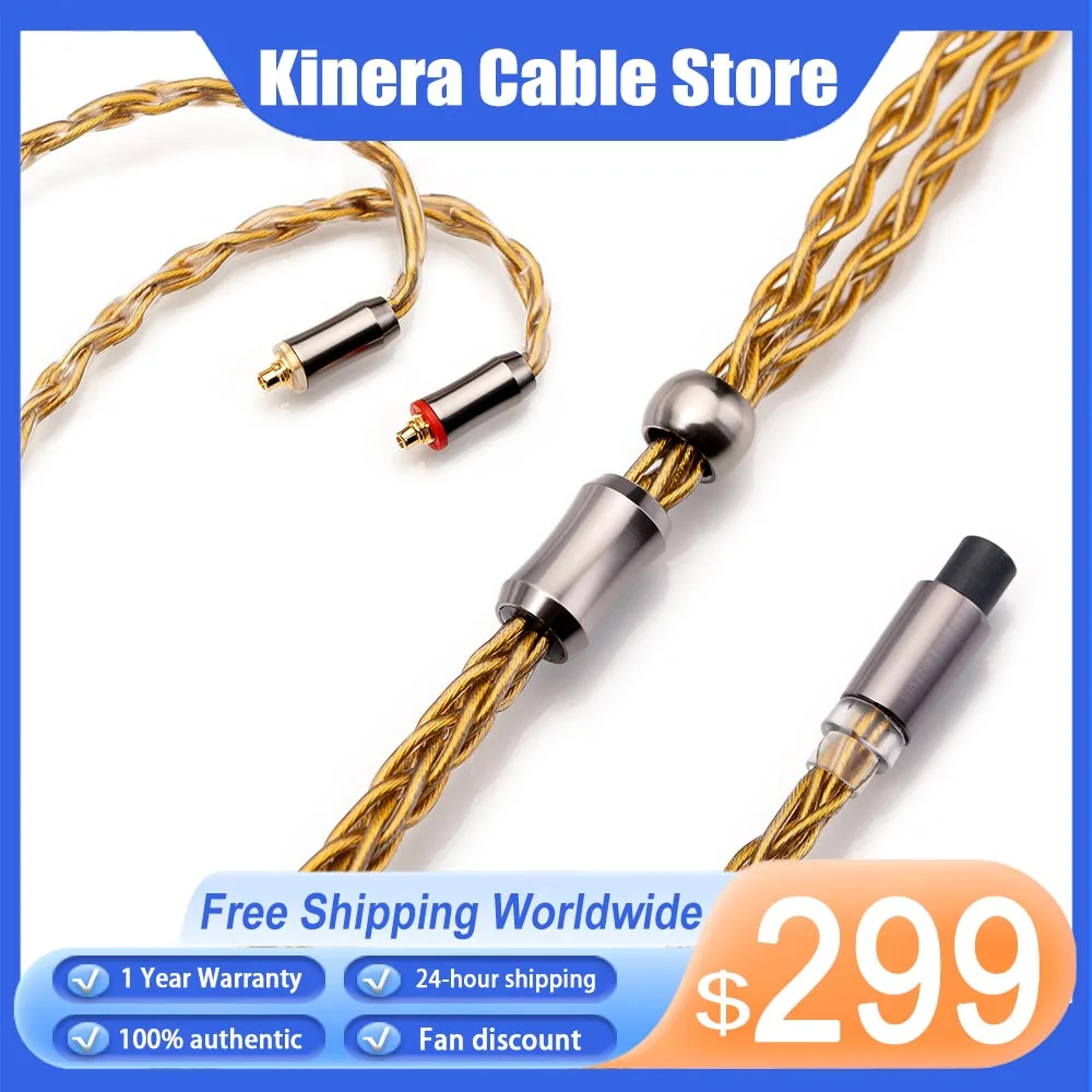 

Kinera Gleipnir 6N OCC позолоченный модульный обновленный кабель для наушников с проводом 0,78 мм/MMCX разъем 2,5 + 3,5 + 4,4 мм 3 штекера для подарков