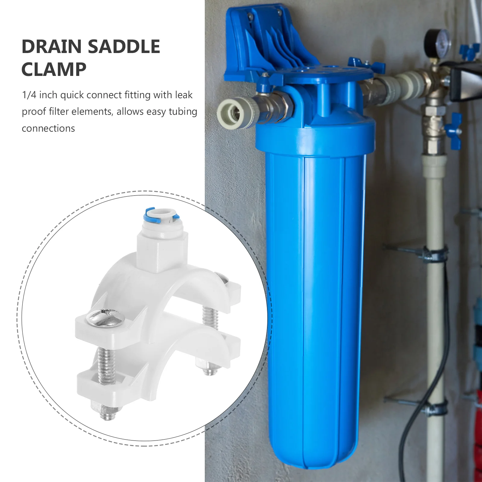 Water Filters Clamp Drain Saddle for Reverse Osmosis System Plastic Water Filters Valve Plastic Drain Saddle Valve