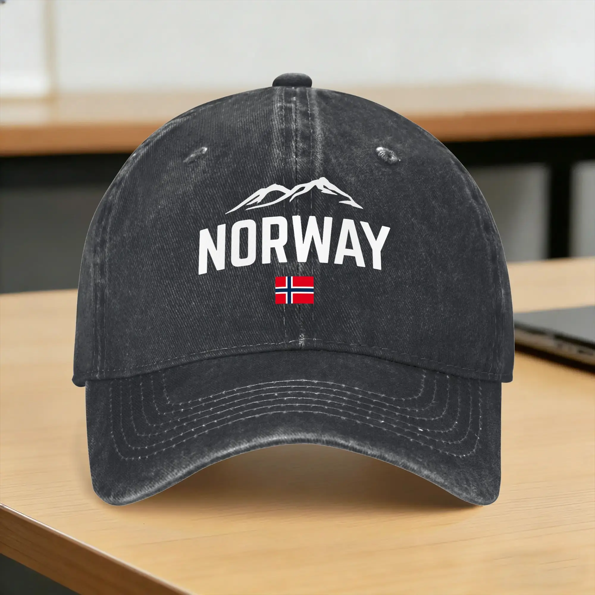 NORWAY Flag Sun Baseball Cap  Fashion Unisex Men Washed Trucker Hat Dropshipping Design Hunting Camping Baseball Caps Gift