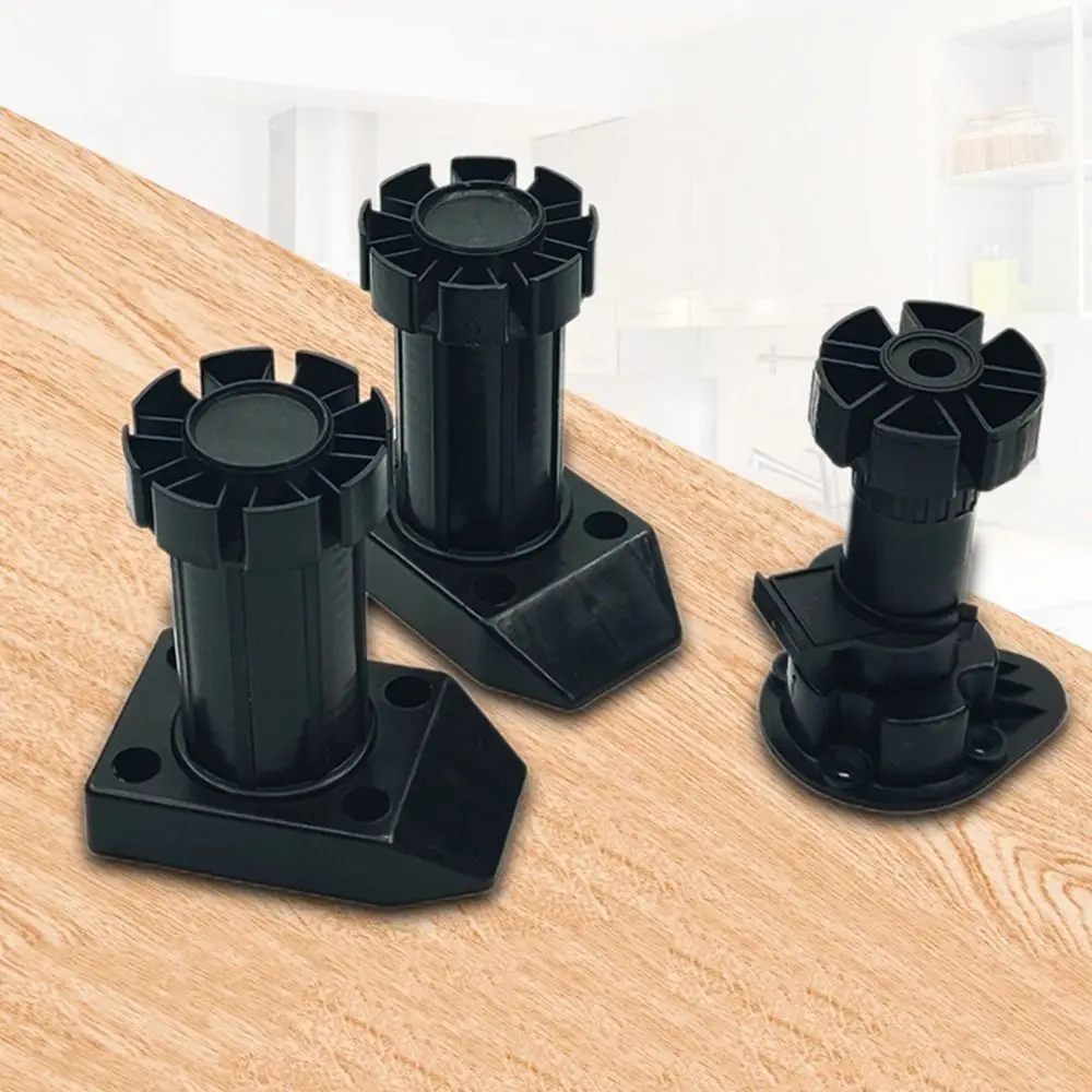 

Plastic Black Thicken Wear-resistant For Kitchen Bathroom Adjustable Cupboard Foot Cabinet Leg Sofa Leg Furniture Replace Feet