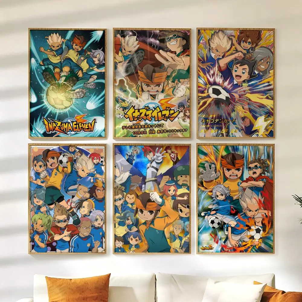 Inazuma E-Eleven Anime Poster Wall Stickers HD Painting Self Adhesive Art Decals for Bedroom Living Room Home Decor