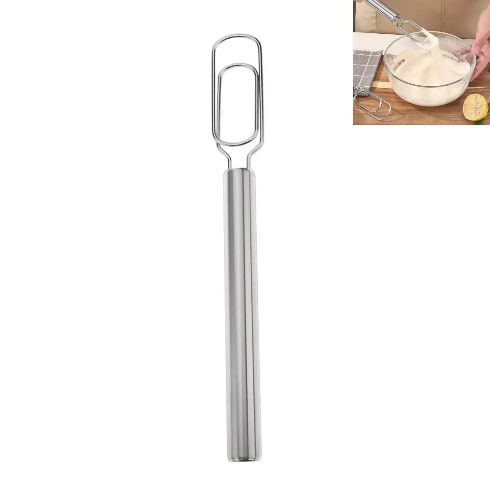 Stainless Steel Hand Whisk Mixer Rustproof Non-Stick Manual Dough Blender Multifunctional Comfortable Grip
