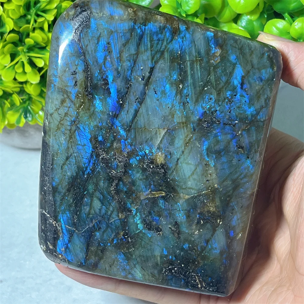 Crystal Natural Palm Quartz Stone Free Form Labradorite Rainbow Healing Gemstone Mineral Decoration Energy Room Gift Home