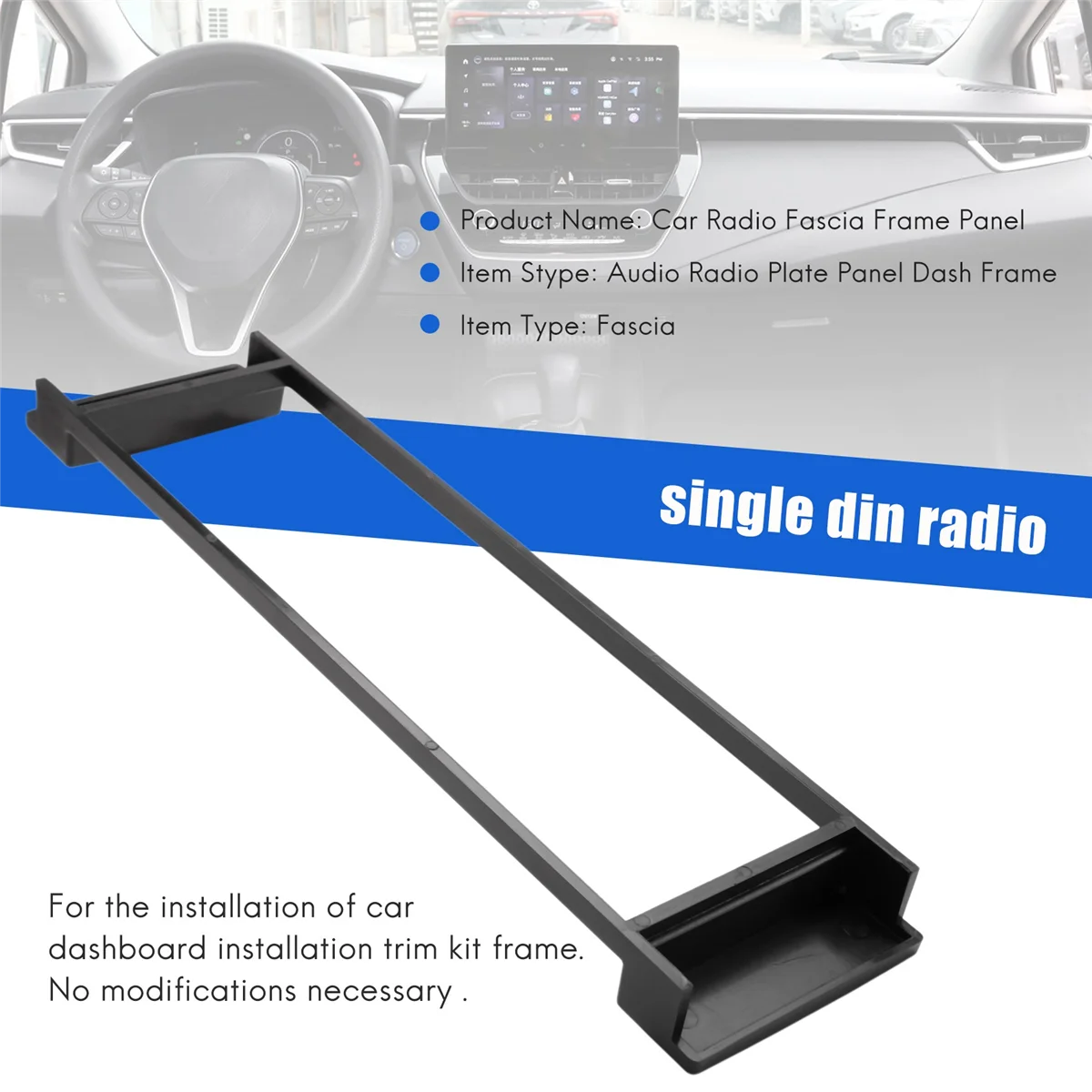 Fascia 1 DIN กรอบสำหรับ-A3 A6 8L 4B ที่นั่งสเตอริโอ facia จานประดับซีดีครอบวิทยุ1 DIN