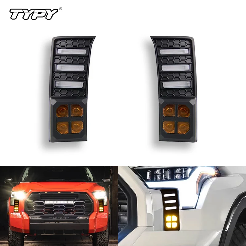 

TYPY автомобильные светодиодные передние дневные ходовые огни для Toyota Tundra 2022 2023, последовательный указатель поворота