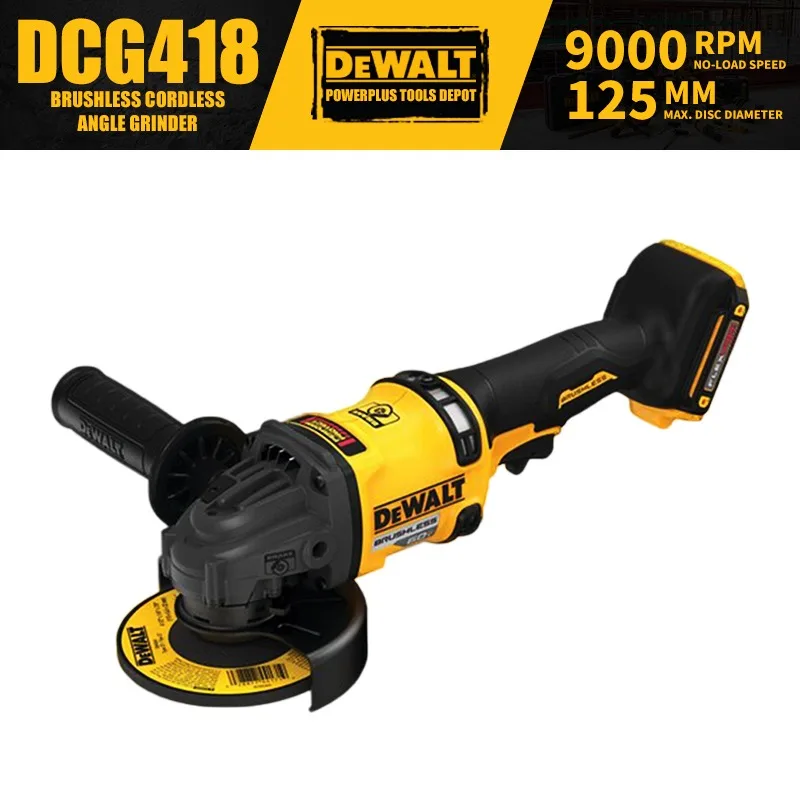 DEWALT DCG418 FLEXVOLT® 60V MAX* 125MM Brushless Cordless Grinder with Kickback Brake 60V Power Tools 9000RPM