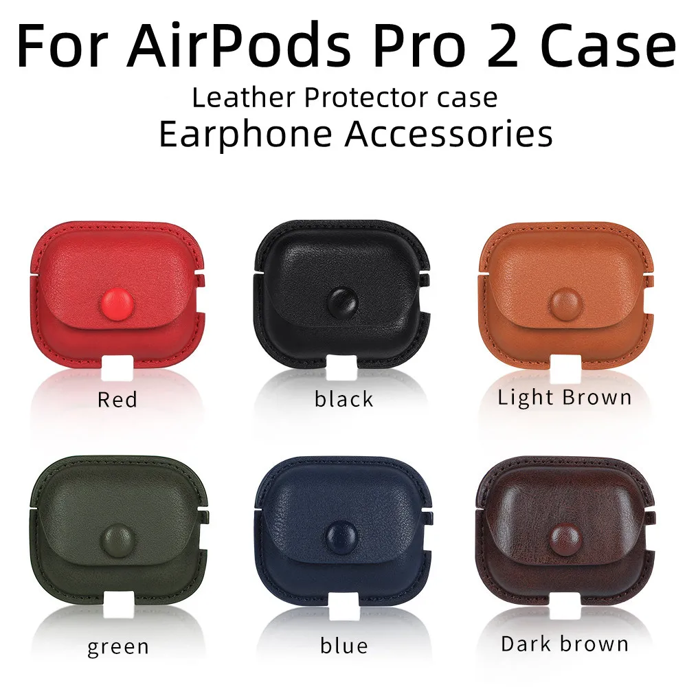 

2022 New For Airpods Pro 2 Case leather protector Cover Apple pro2 earphone fitting headset leather Case For AirPods Pro 2 Cases