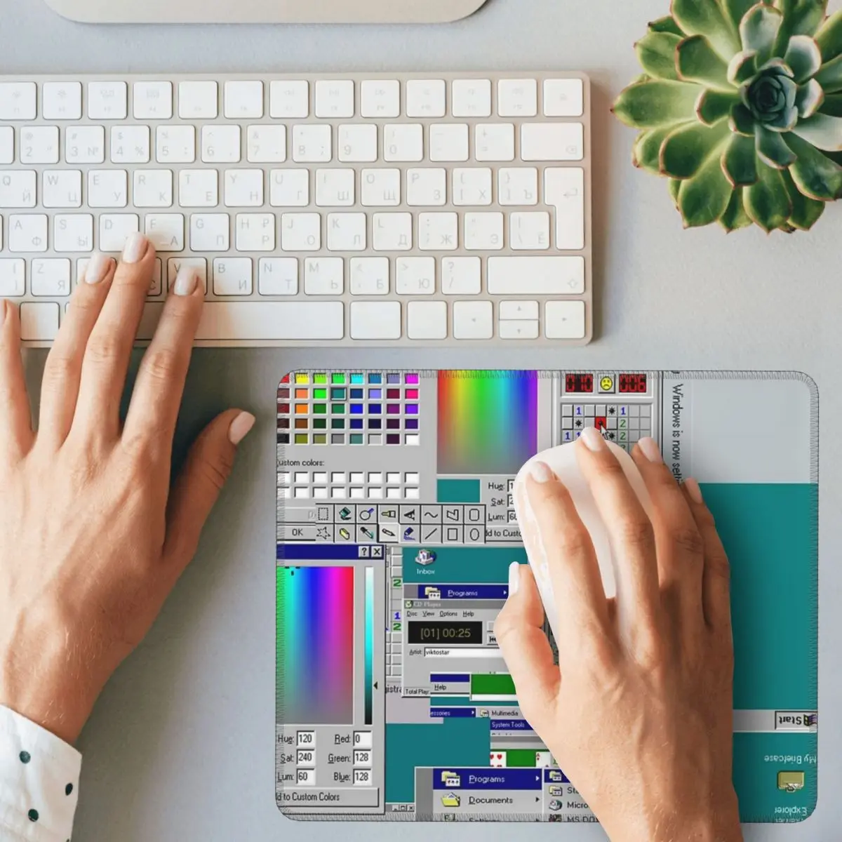 Alfombrilla de ratón con Collage de Windows 95, alfombrilla para teclado de ordenador, alfombrilla para ratón, alfombrilla para escritorio de ordenador portátil para juegos, alfombrillas para mesa de oficina