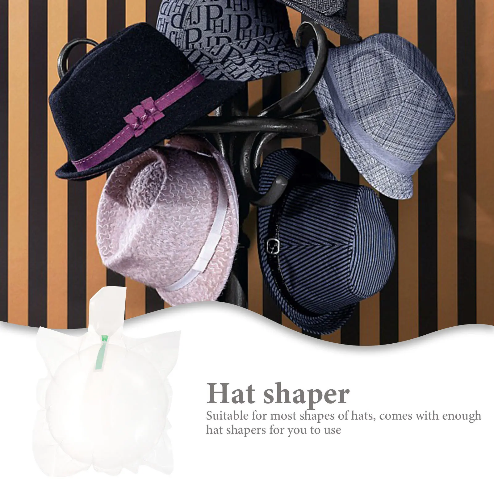 100Pcs Penyangga Topi Tiup Bahan PE PA Tas Pengemas Udara Portabel untuk Perjalanan Bisnis Penyangga Topi Pengemas Penyangga Topi