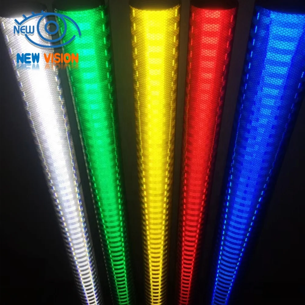 2025 رائجة البيع مقاوم للماء البلاستيك EGP الأغطية العاكسة للتحذير السلامة بولي كلوريد الفينيل فيلم الفلورسنت الطريق شريط عاكس تسجيل المجلس #6