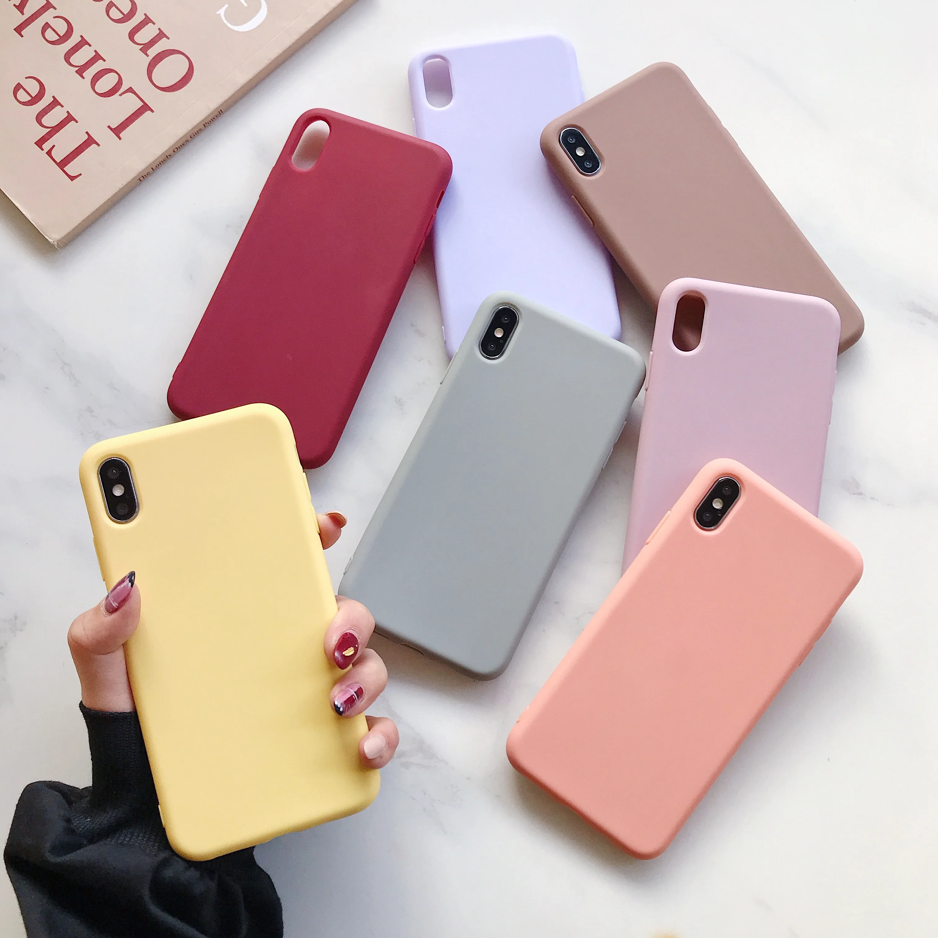 Color Candy Case for iPhone 13 12 11 14 Pro Max Ultra Thin Soft Tpu Back Phone Cover On iPhone X XR XS Max 6 6s 7 8 Plus Se 2020