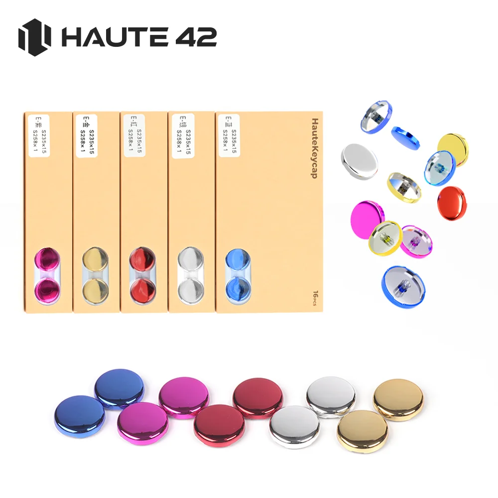 Haute42 23.5MM 15PCS Electroplated Cross Keycaps Hitbox Button Caps For Leverless Controller 25.8mm 1PC Low Profile Keycaps