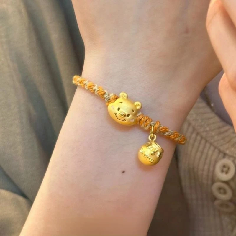 Disney Winnie the Pooh New Student Creative Cartoon Cute Fashion Simple Versatile High-Looking Braided Bracelet Holiday Gift