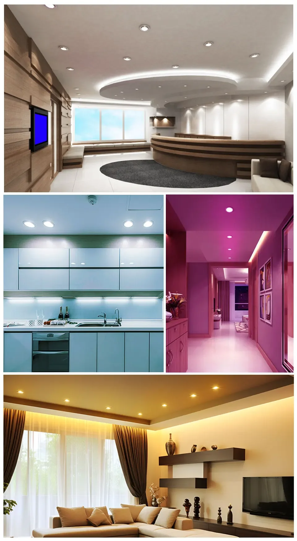 Tuya Smart LED Downlight 220V 10W Bluetooth RGB Dimmable Ceiling Lamp RF 2.4G Remote Smart Life APP Control Bedroom Living Room