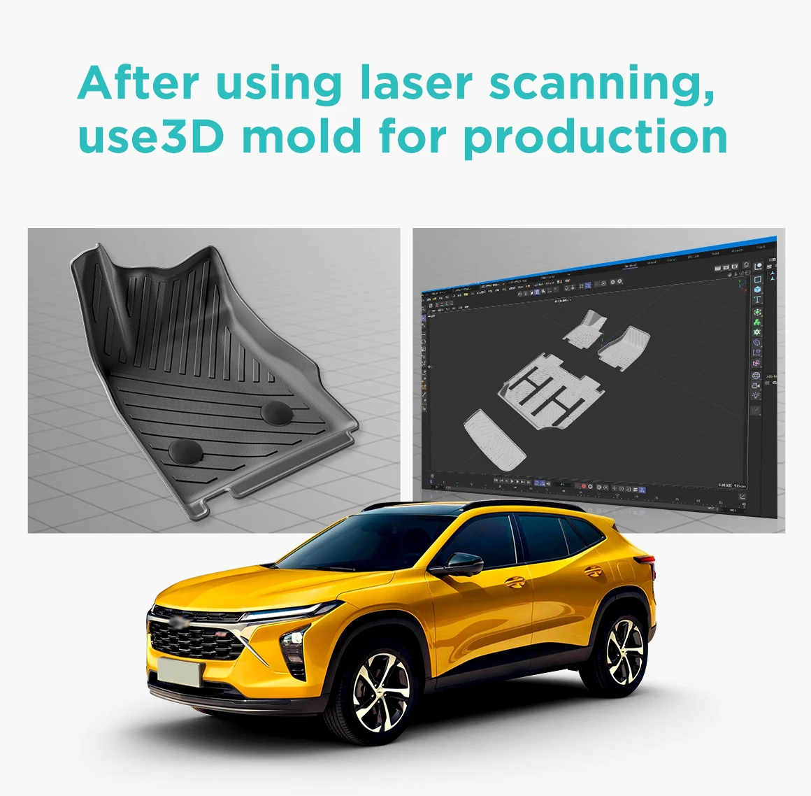 Smabee für Chevy/Chevrolet Trax 2024 2025 2026 Auto-Fußmatten Kofferraumauskleidung Rückenlehnenmatte TPE 3D Linkslenker – Detail 7