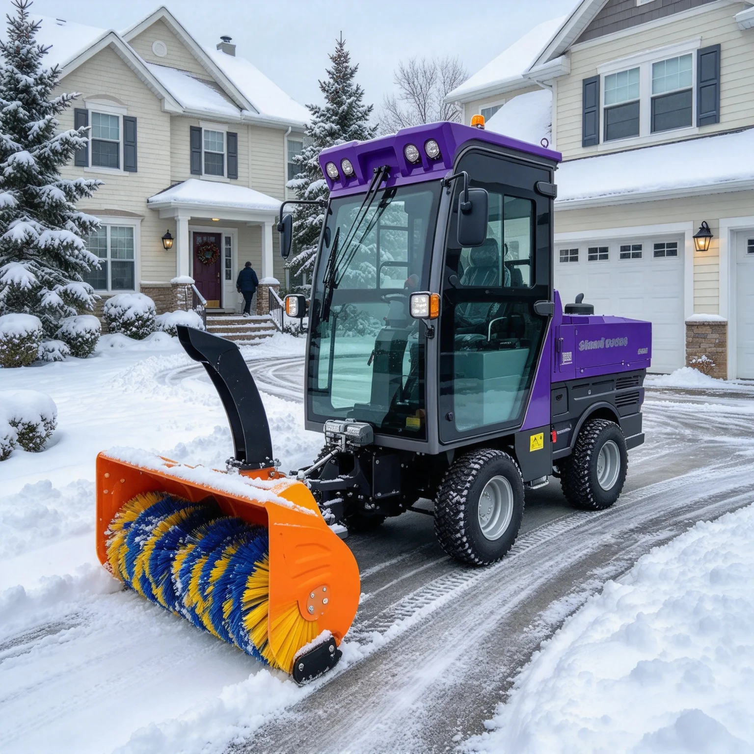 ATV Ride on Snow Blower Sweeper With Engine Hydraulic Power Snow Cleaning Equipment for Driveway and Field Maintenance