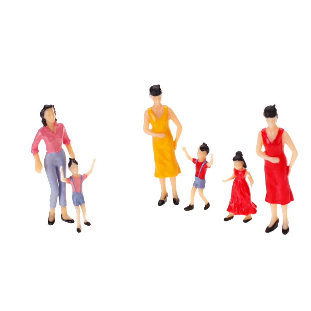 Painted Model Passenger People Miniature Figures Plastic Scenery Parts for Railway Station Layouts