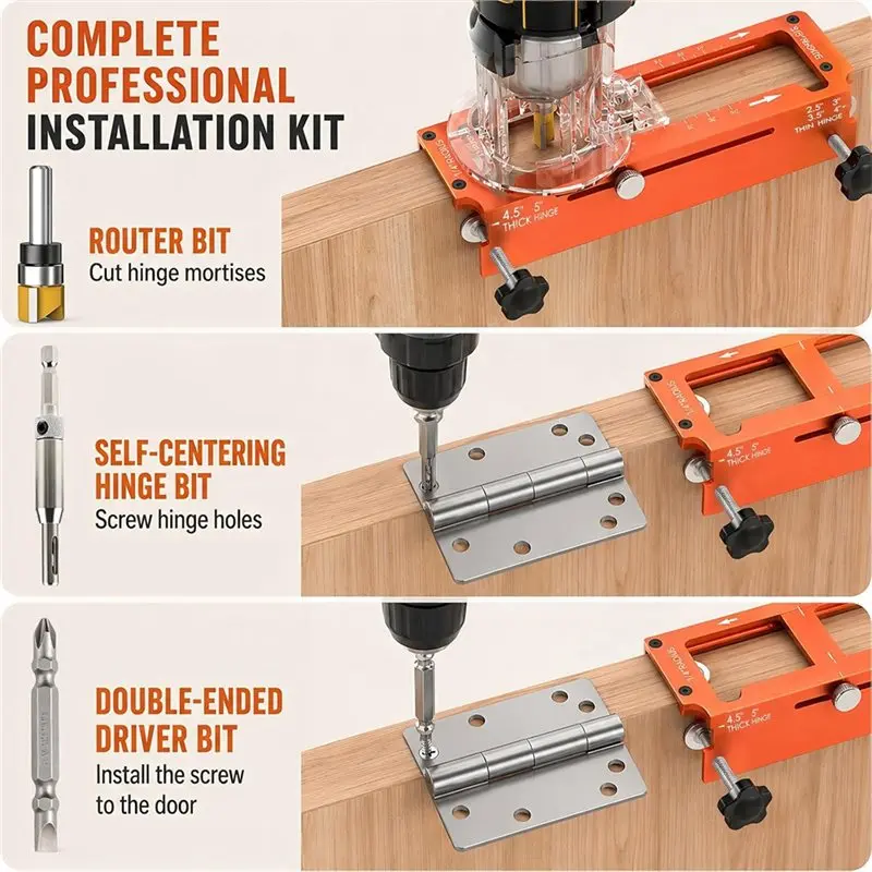 AB08-Hinge Jig& Door Lock Installation Kit Template For 2.5