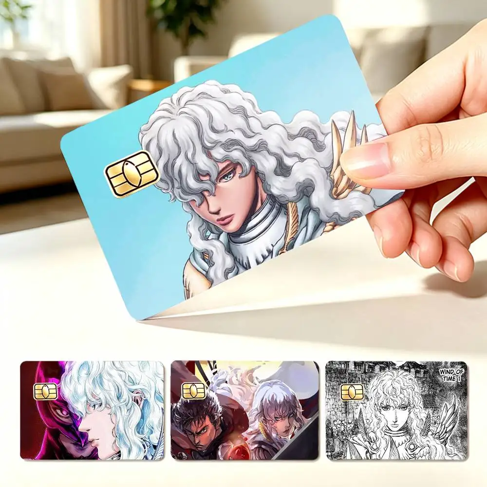 D-Dark Fantasy Griffith Guts Berserk  4pcs 1Set Card Stickers Small Waterproof Chip 4PCS Card Sticker Anti-Scratch