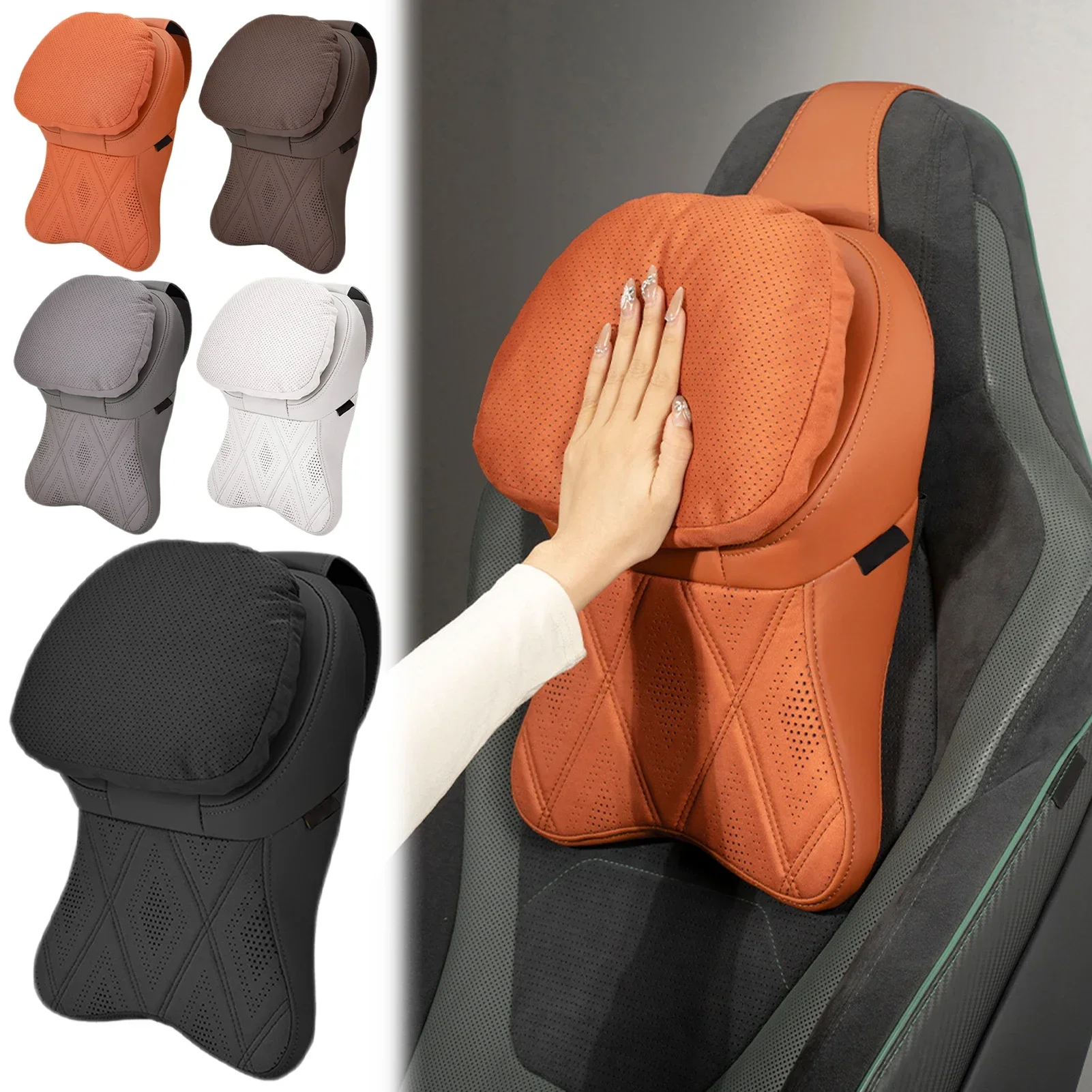 Hochwertiges Nackenkissen aus Memory-Schaumstoff für das Auto, zur Linderung von Ermüdungserscheinungen beim Fahren, mit abnehmbarem, waschbarem Bezug für eine einfache Reinigung, ergonomisches Design. – Detail 5